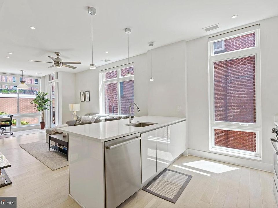 Bright light and open kitchen/living/dining or desk area