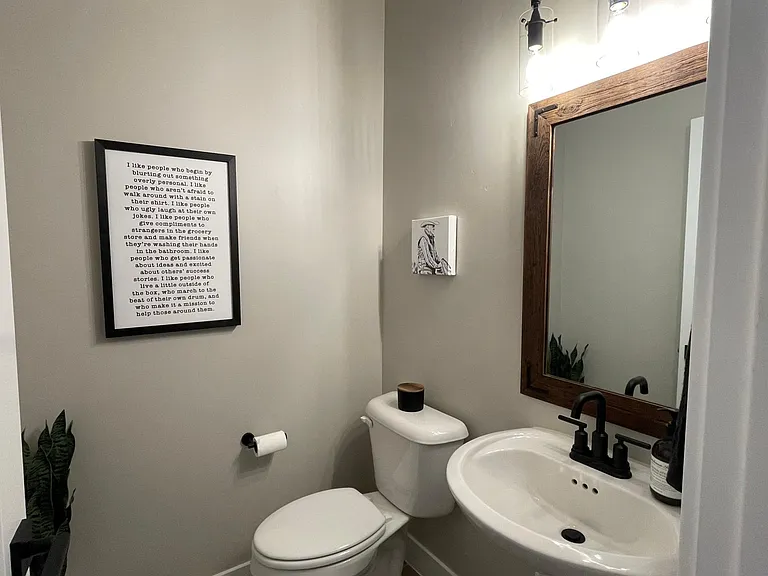Half bath on the main floor