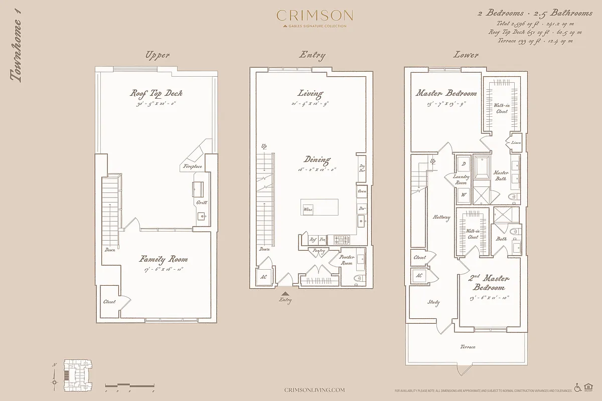 Floor plan Townhome 1 with study