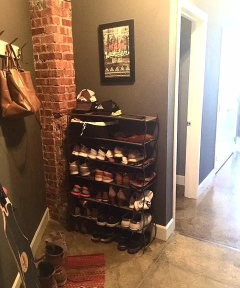 Entrance with plenty of room for shoes/coats