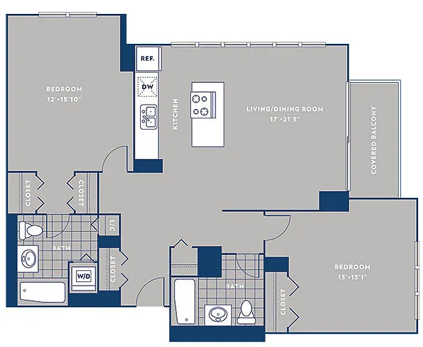 Floor plan 2 bd 2 bath / 01 02