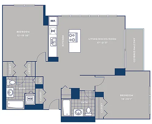 Floor plan 2 bd 2 bath / 01 02