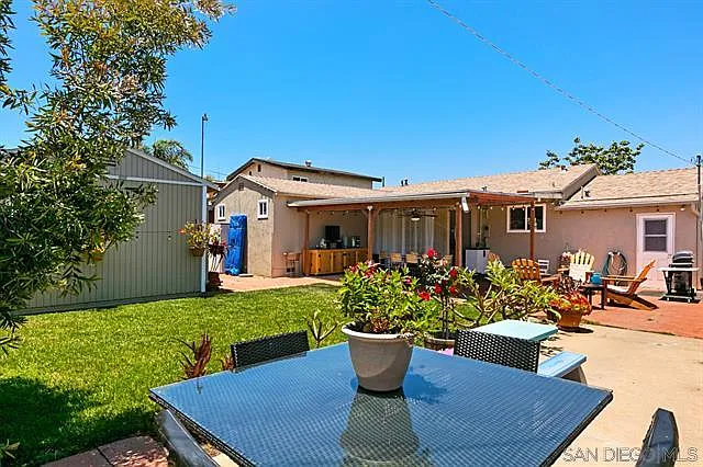 Looking at the backyard from where the storage shed is now. The building on the left of the photo is the Studio.