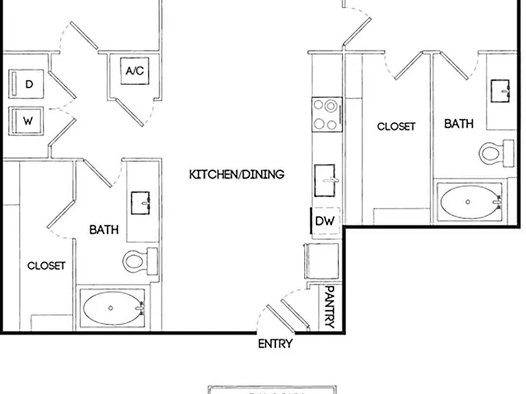 B1 D | 2x2 | 1064 sf B1 D | 2x2 | 1064 sf