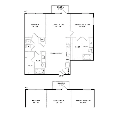 Floor plan B1D