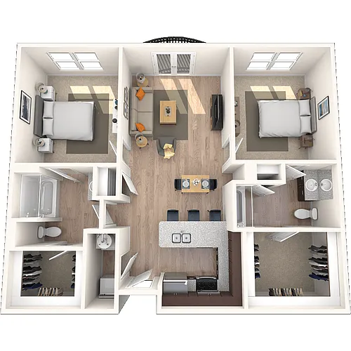 Floor plan Traditional 2x2 989-1609 SF