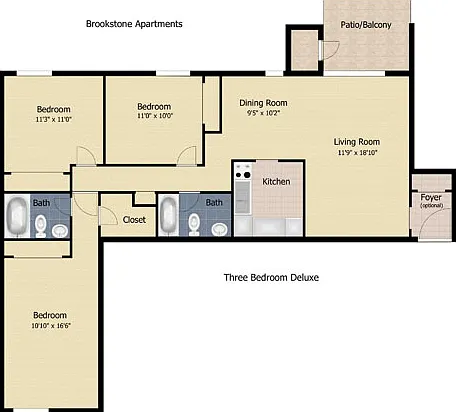 3 Bedroom Deluxe 2 Bath 3 Bedroom Deluxe 2 Bath