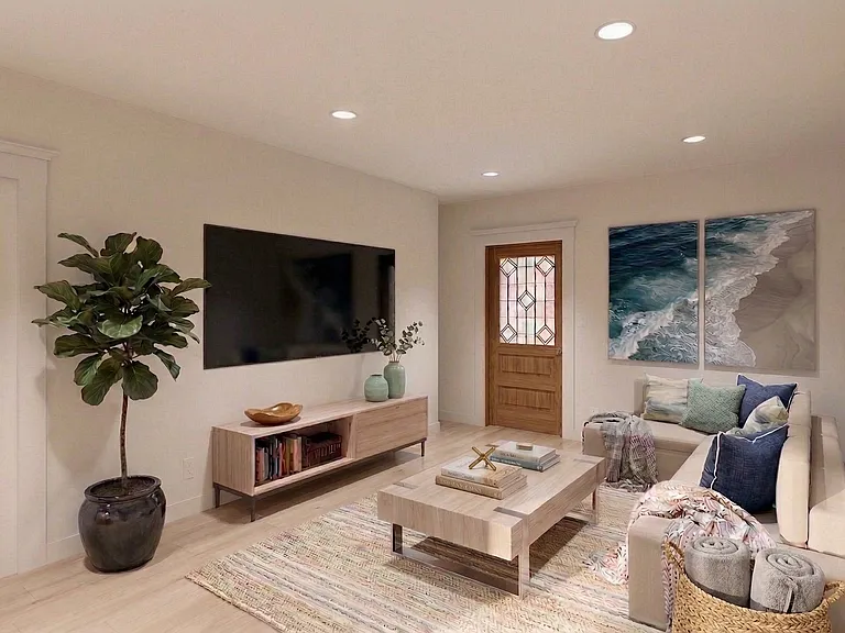 Rendering of Living Room
Photos shown represent the planned design aesthetic. Please note that finishes and fixtures may vary slightly from the renderings provided.