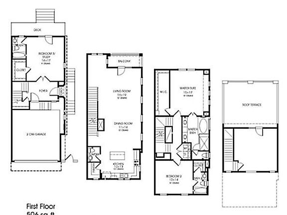 Great new floorplan with a large roof terrace with great views!