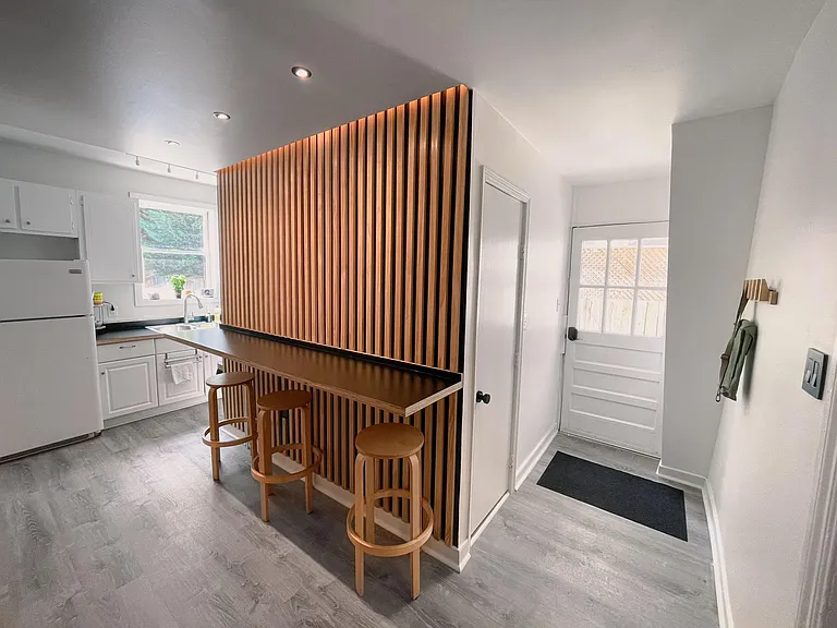 kitchen bar area and rear entry