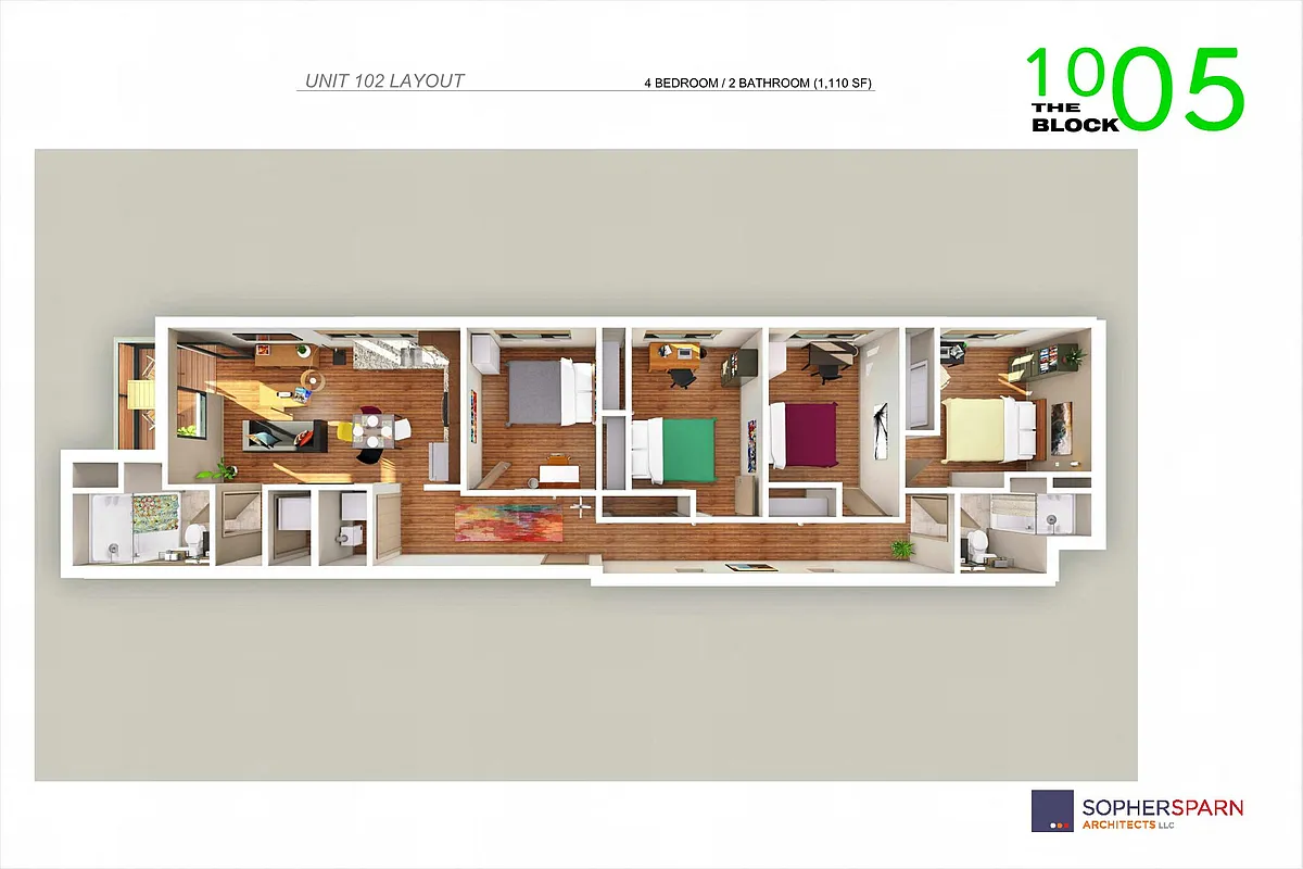 Floor plan 4 Bed 2 Bath
