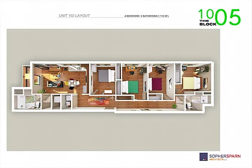Floor plan 4 Bed 2 Bath