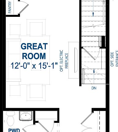 Blackline of the Camden floorplan by Brookfield Residential.
