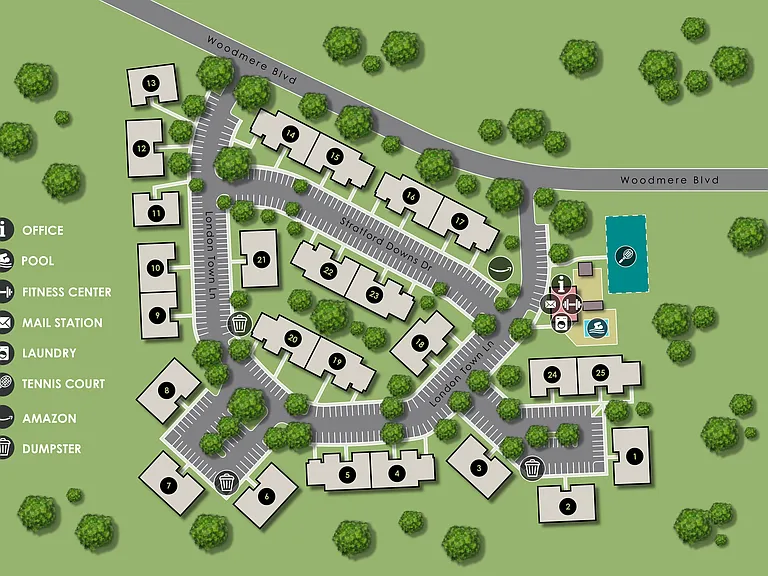 Community map of Stratford Village Apartments in Montgomery, AL