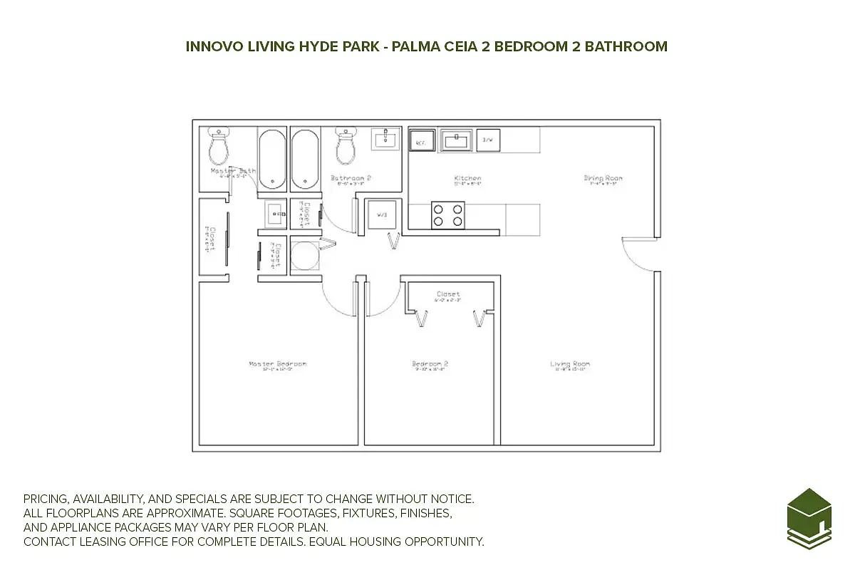 Floor plan Palma Ceia Designer 2 Bed 2 Bath