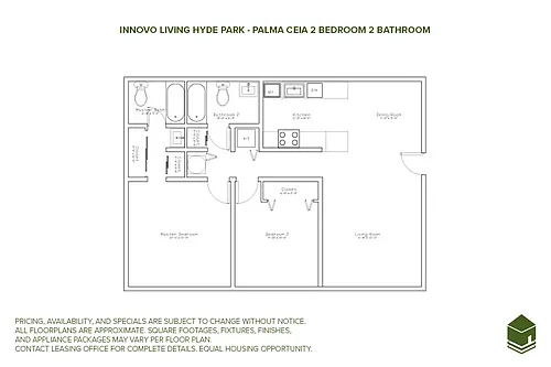 Floor plan Palma Ceia Designer 2 Bed 2 Bath