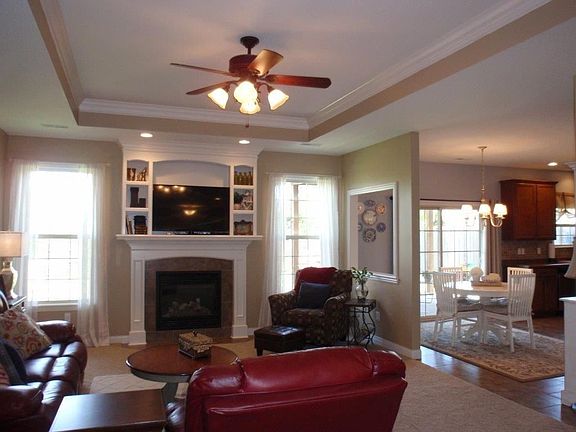 Living room looking into kitchen