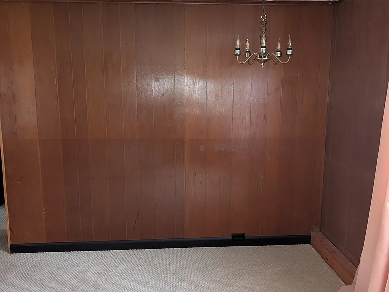 Dining area, new ivory Berber carpet.