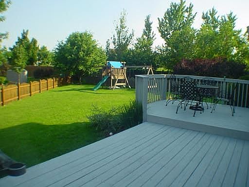 deck and backyard