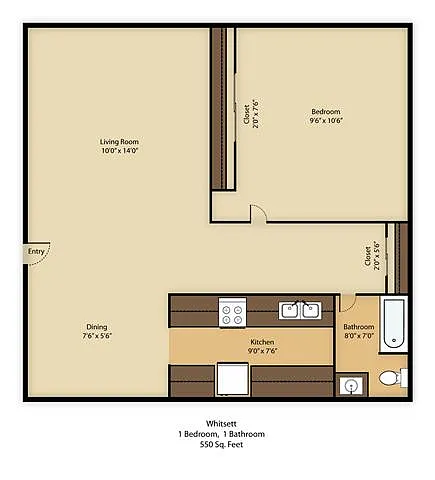 Floor plan 1 BED 1 BATH