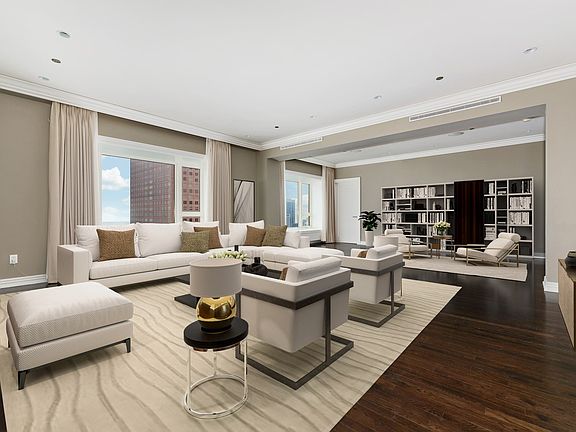Living room and dining room virtually staged