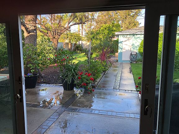 French doors  to backyard.