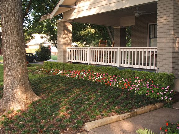 One of the side views demonstrating the updated landscaping