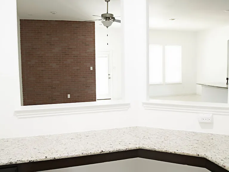 Office space that faces the kitchen and living room.