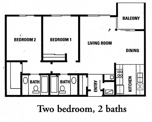 Floor plan 2 Bedrooms 2 Bathrooms