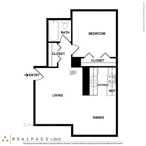 Floor plan 1 Bed 1 Bath