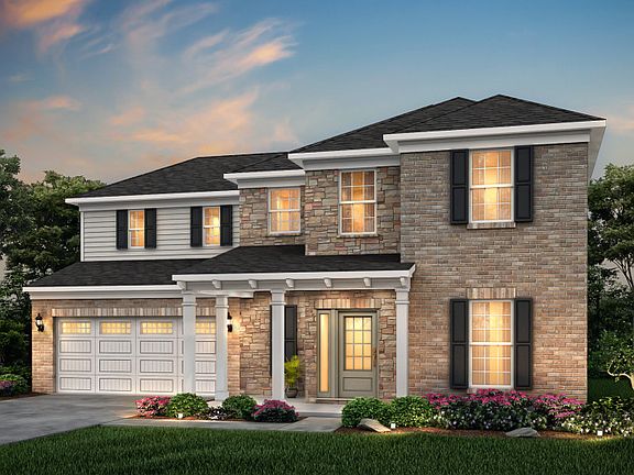 Waterstone 7 features brick, stone, siding and covered front porch