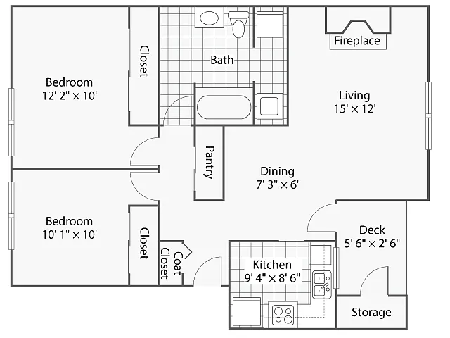 Floor plan Winchester 2x1