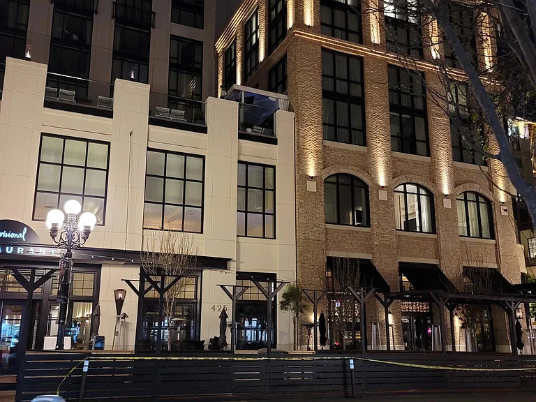 The Pendry luxury hotel across the street