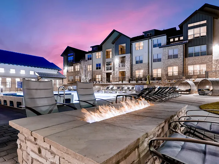 Poolside Lounge Space with Fire Pit