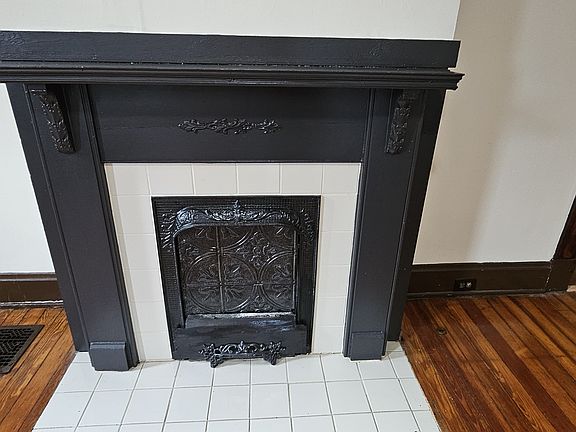 Gorgeous fireplaces (non-working) give the room that cozy feel.