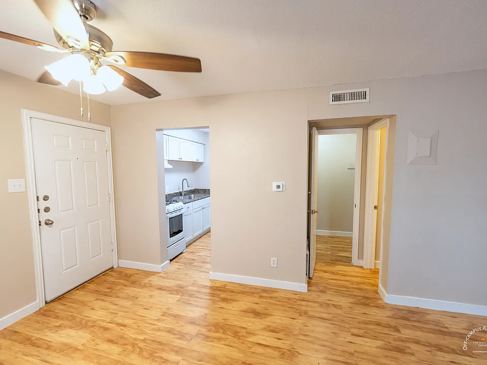 Facing kitchen and closet