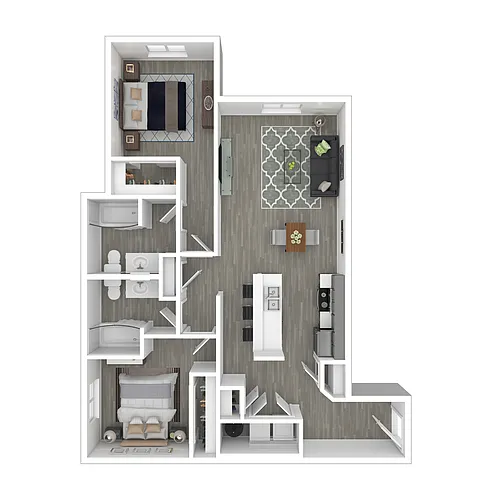 Floor plan 2x2-1025R-Full Renovation