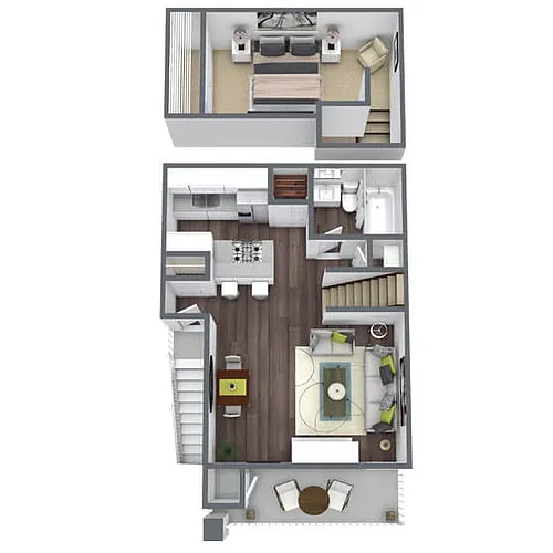 Floor plan A2: 1 Bed 1 Bath