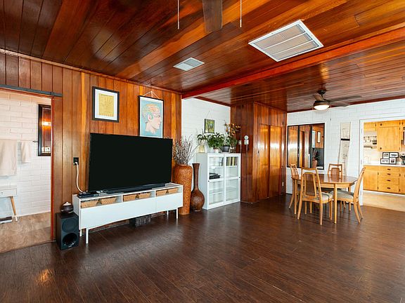Living room and dining room