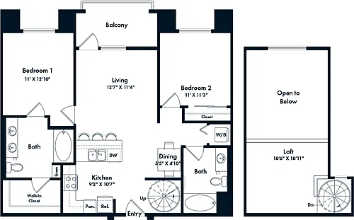 Floor plan 2 Bed- U20 Loft