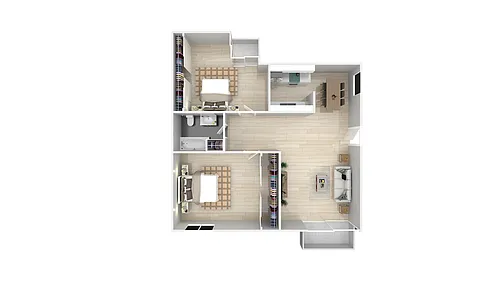 Floor plan 2 Bed 1 Bath