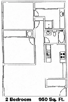 Floor plan 2 Bedroom / 2 Bath