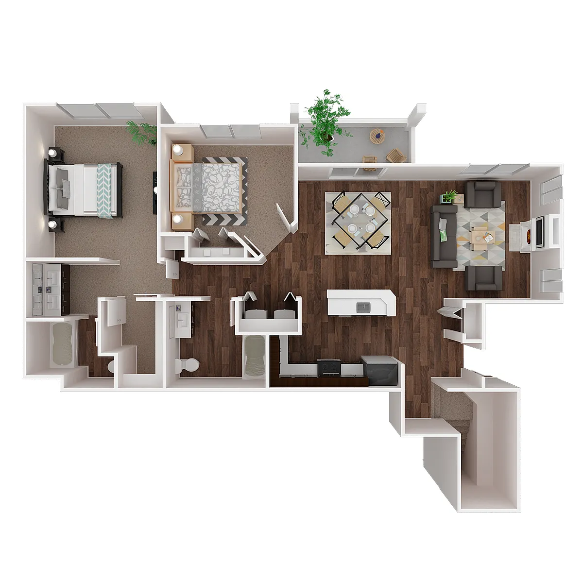 Floor plan Rainier 2x2