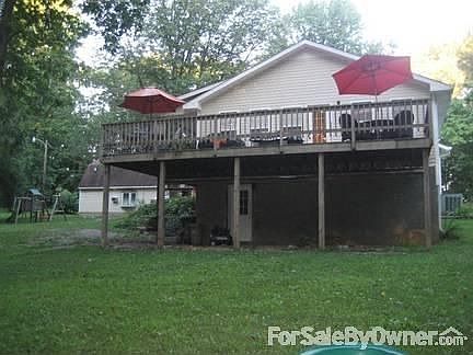 View of Back Deck
						:
						The underside is a car-port to include metal roofing under the deck.