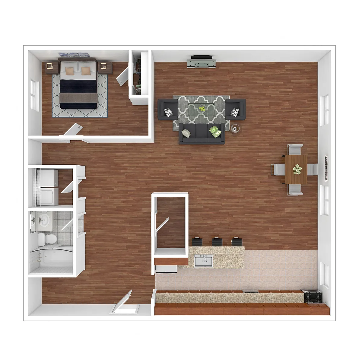 Floor plan 12th St 1 Bed 1 Bath