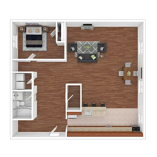 Floor plan 12th St 1 Bed 1 Bath