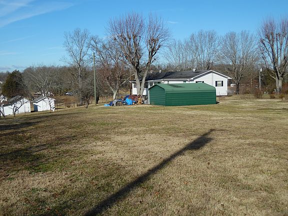 Green metal garage