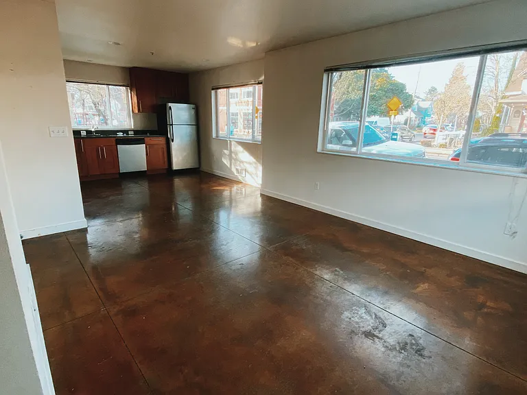 Living room and kitchen