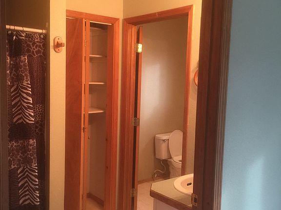 Up stairs bathroom into laundry