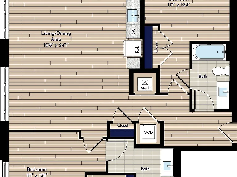 B 2BR-G Two Bedroom Floor Plan B 2BR-G Two Bedroom Floor Plan